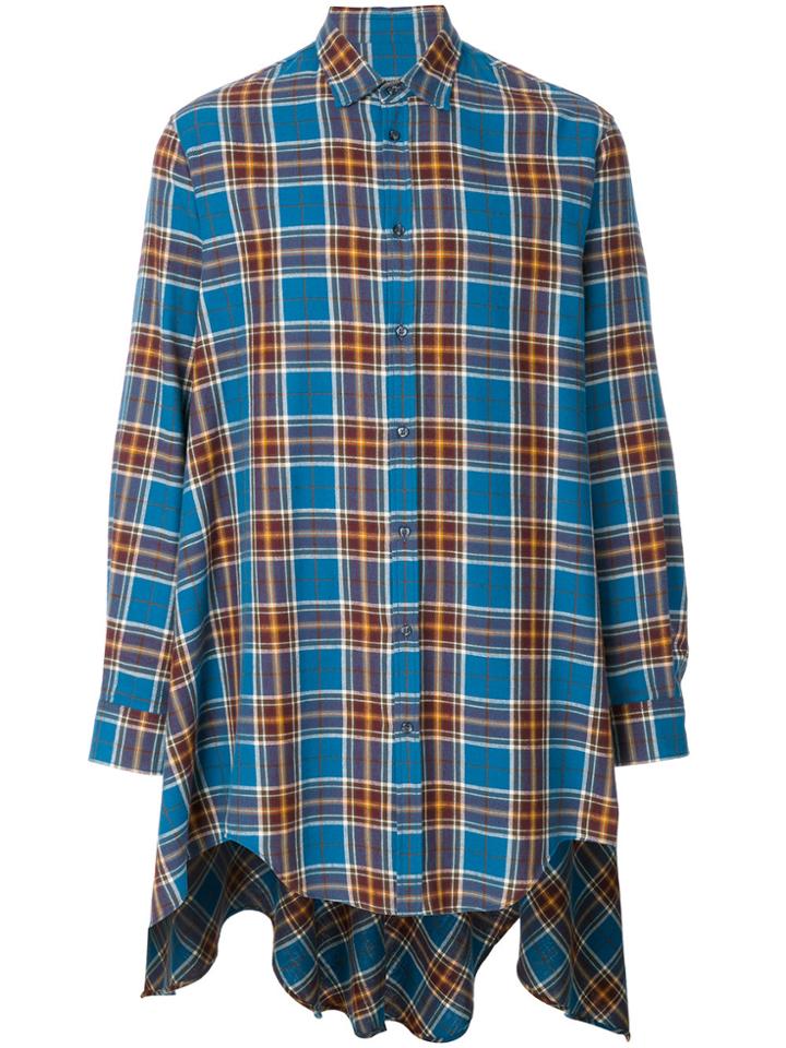 Dsquared2 Long-line Tartan Shirt - Blue