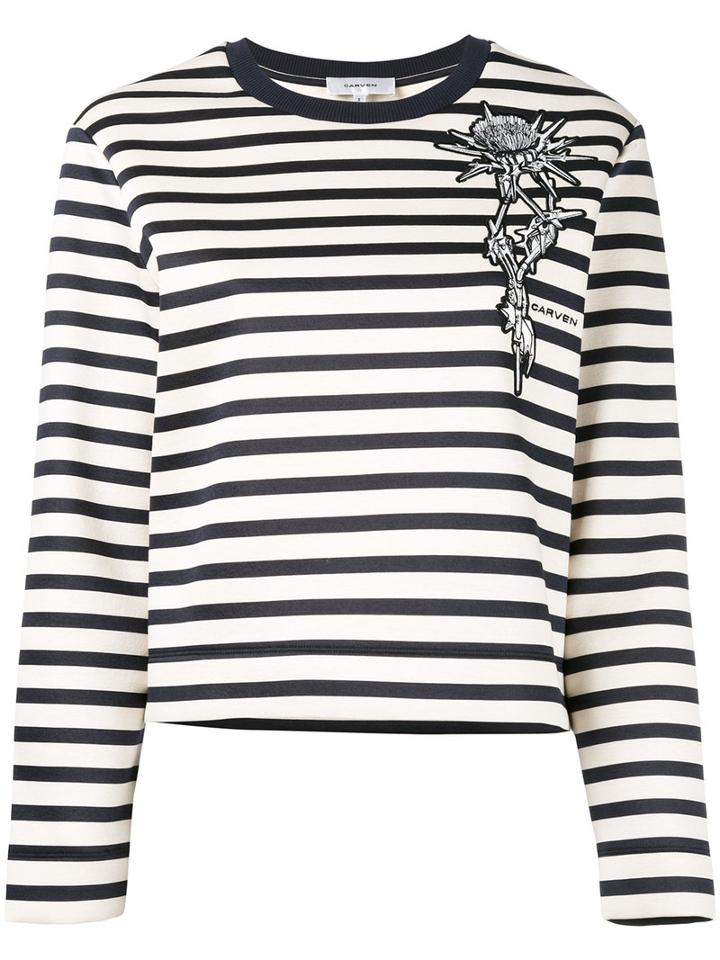 Carven - Striped Jumper - Women - Cotton - Xs, White, Cotton
