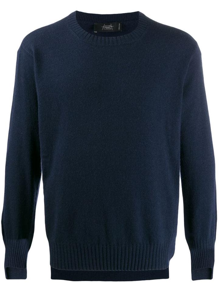 Maison Flaneur Long-sleeve Fitted Sweater - Blue