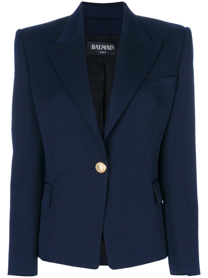 Balmain Single Button Blazer - Blue