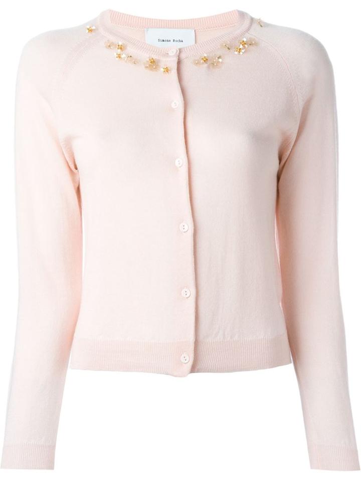 Simone Rocha Flower Appliqué Cardigan