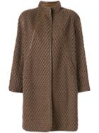 Issey Miyake Vintage Diamond Textured Coat - Brown