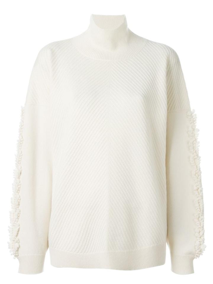 Barrie Cashmere Roll Neck Jumper, Women's, Size: Medium, White, Cashmere