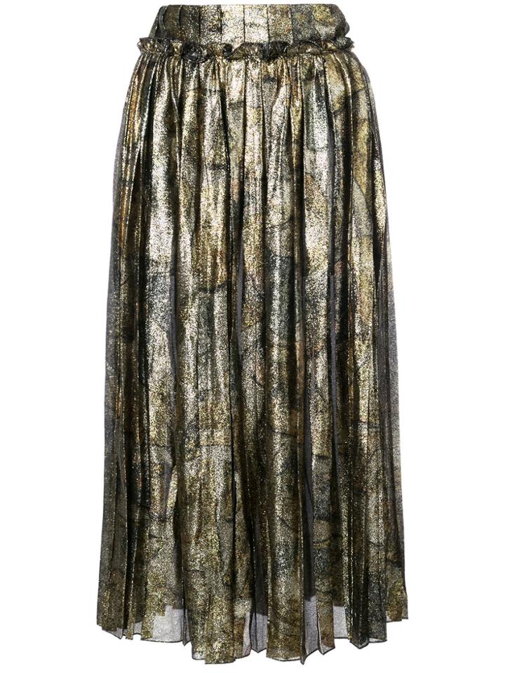 Maison Margiela Metallic Pleated Skirt - Yellow & Orange