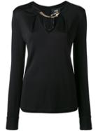 Cavalli Class - Snake Trim Blouse - Women - Viscose - 44, Black, Viscose