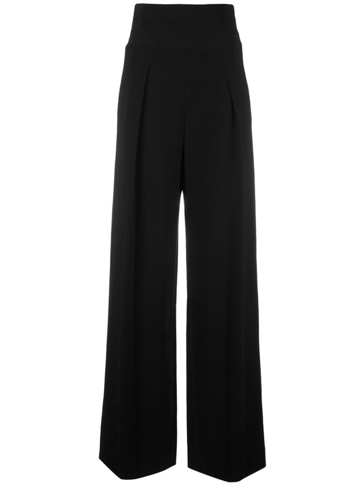 Emporio Armani High-waisted Trousers, Women's, Size: 42, Black, Viscose/spandex/elastane