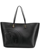 Roberto Cavalli Logo Embossed Shopper Tote - Black