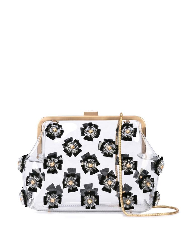 Zac Zac Posen Flower Appliqué Clutch - White