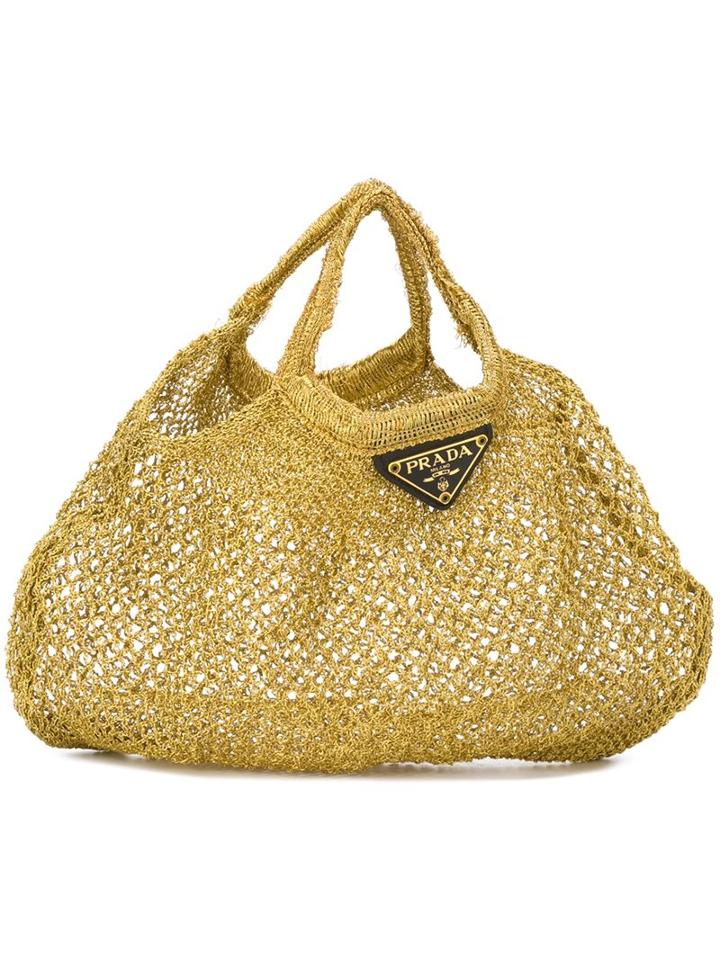 Prada Vintage Small Net Stitch Tote