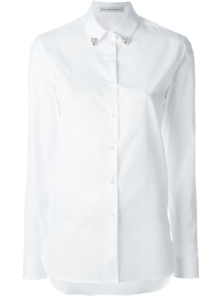 Ermanno Scervino Embellished Shirt, Women's, Size: 44, White, Cotton