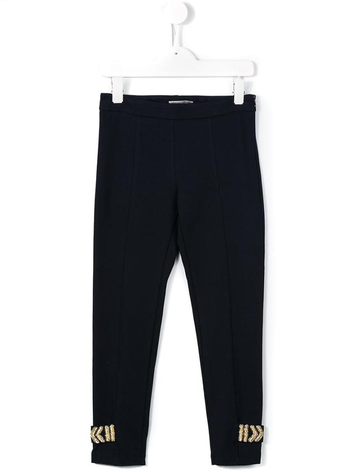 Ermanno Scervino Junior Lurex Detail Leggings, Girl's, Size: 12 Yrs, Blue