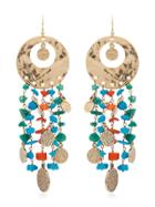 Rosantica Brass And Stone Coin Drop Earrings - Gold