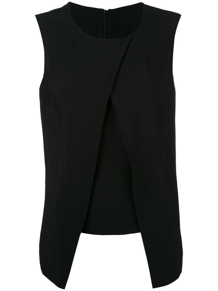 Eleventy Folded Front Blouse - Black