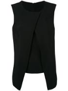 Eleventy Folded Front Blouse - Black
