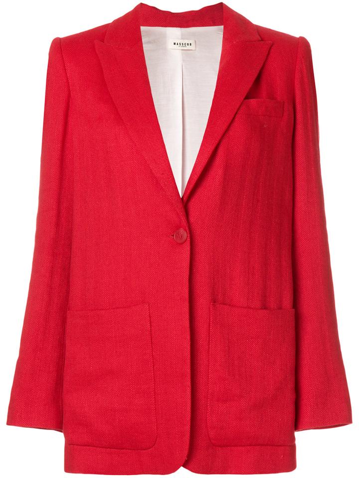 Masscob Herringbone Blazer - Red