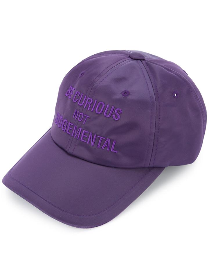 Juun.j Be Curious Not Judgemental Cap - Pink & Purple