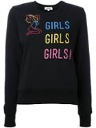 Yazbukey Neon Sign Print Sweatshirt, Women's, Size: Xs, Black, Cotton/polyester