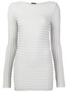 Pepa Pombo Embossed Stripes Long Sleeve Blouse, Women's, Nude/neutrals, Viscose/polyester