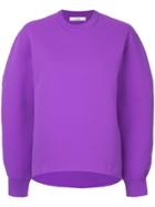 Tibi Tech Poly Sculpted Sleeve Sweatshirt - Pink & Purple