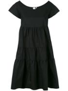 Aspesi - Flared Tier Dress - Women - Cotton - 40, Black, Cotton