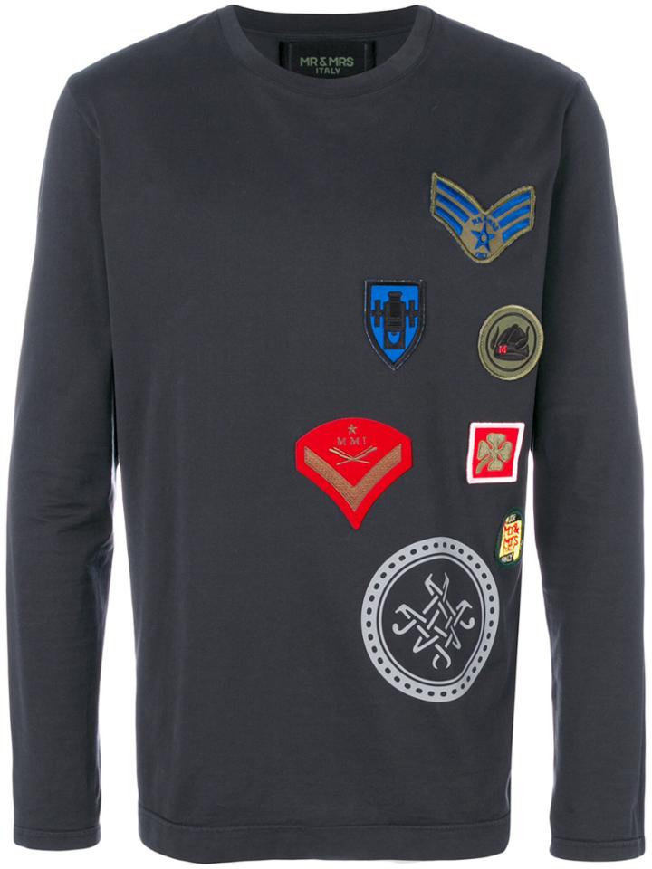 Mr & Mrs Italy Multipatched Longsleeved T-shirt - Black