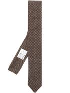 Lardini Embroidered Tie - Brown
