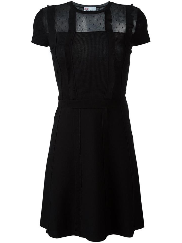 Red Valentino Crochet Sheer Chest Dress