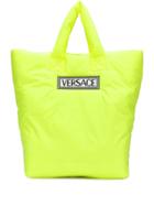 Versace Vintage 90s Logo Tote Bag - Green
