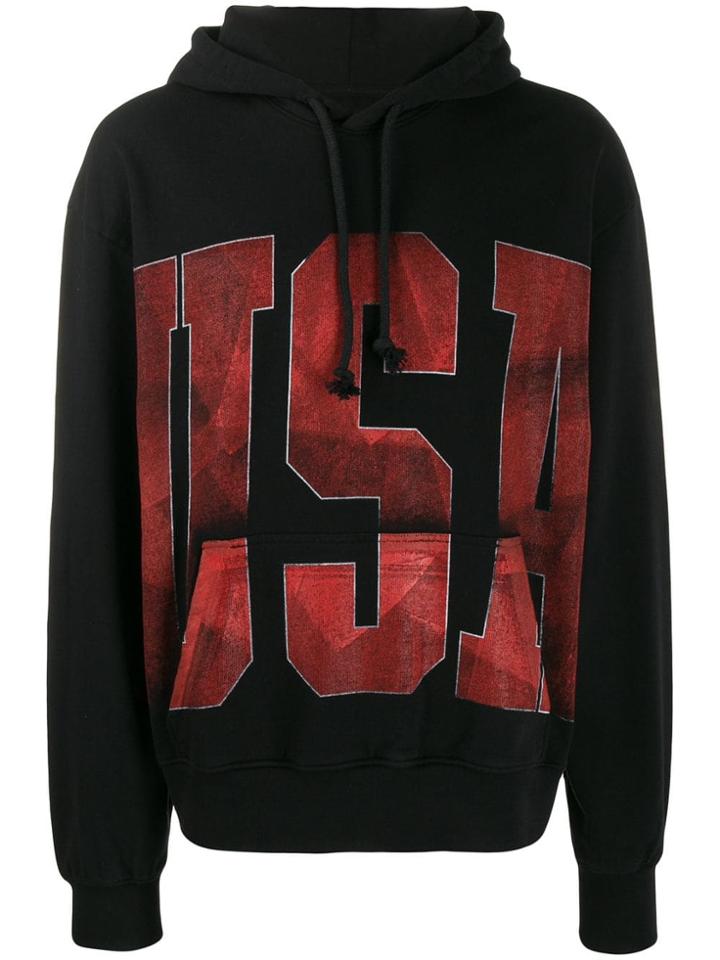 424 Usa Print Hoodie - Black