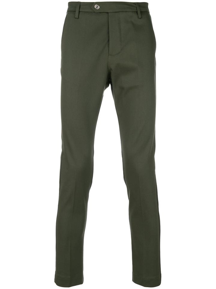 Entre Amis Slim Fit Cropped Trousers - Green