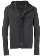 Transit Button And Zip Hoodie - Grey