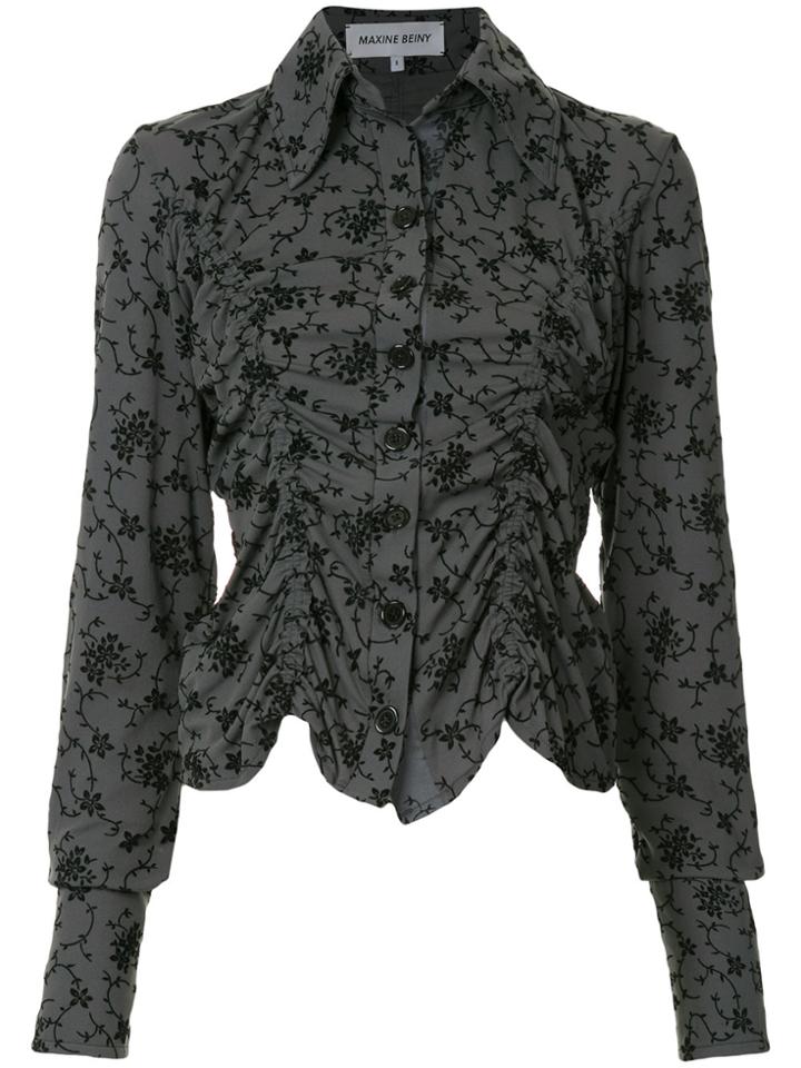 Maxine Beiny Ruched Fitted Shirt - Grey