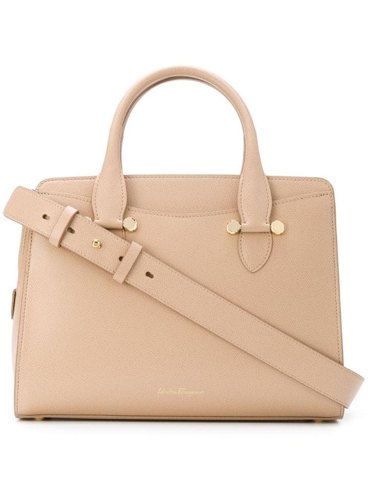 Salvatore Ferragamo Small Double Handle Bag - Neutrals