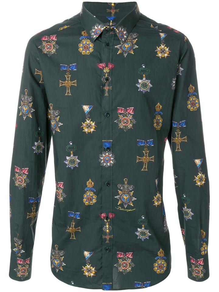 Dolce & Gabbana Medal Print Shirt - Green