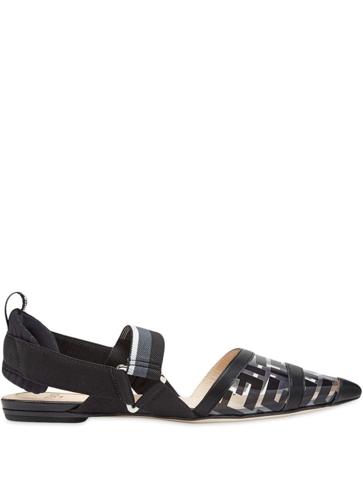 Fendi Colibrì Slingback Flats - Black