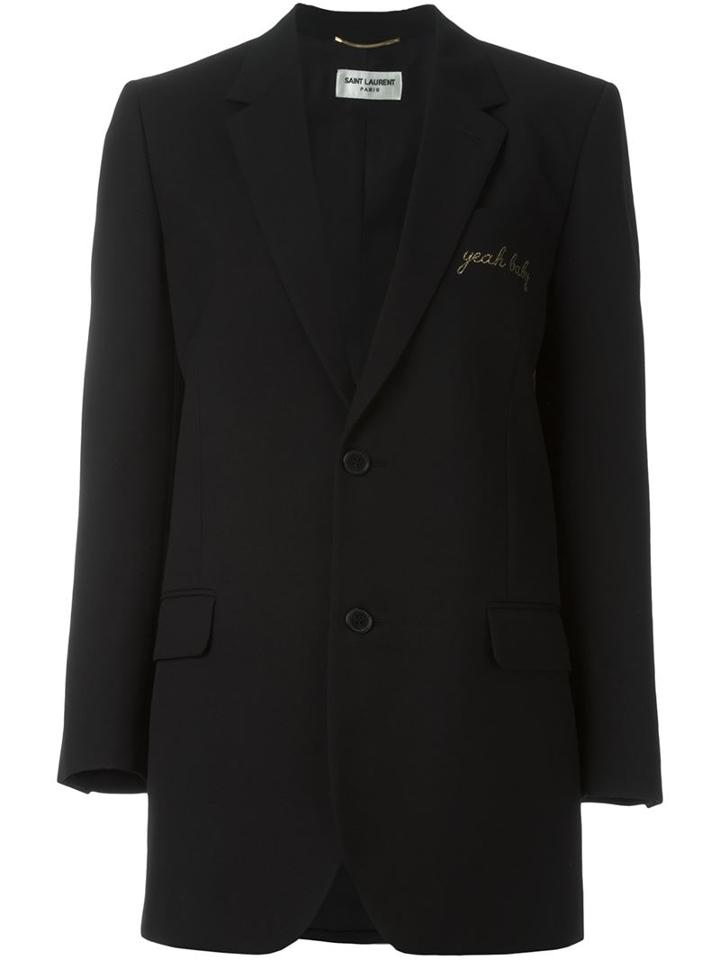 Saint Laurent Yeah Baby Blazer, Women's, Size: 36, Black, Silk/virgin Wool