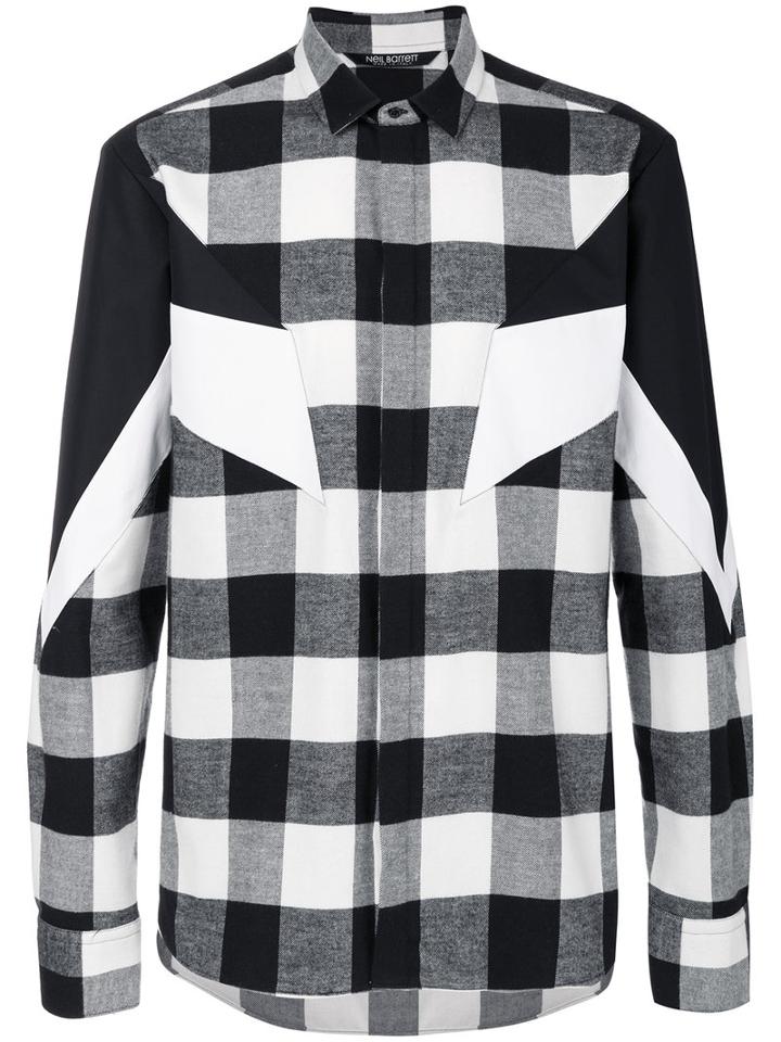 Neil Barrett - Checked Shirt - Men - Cotton - 38, Black, Cotton