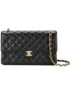 Chanel Vintage Double Flap Quilted Chain Bag - Black