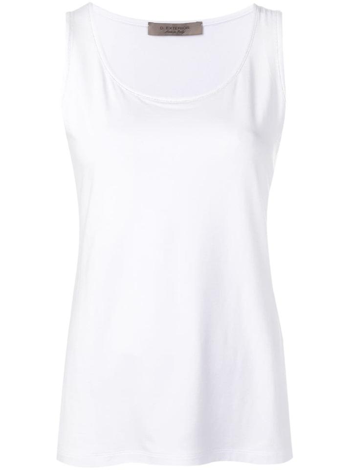 D.exterior Plain Tank Top - White