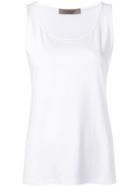 D.exterior Plain Tank Top - White