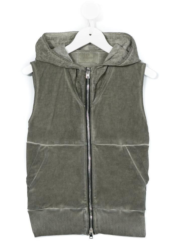 Lost And Found Kids - Sleeveless Zip Sweatshirt - Kids - Cotton - 10 Yrs, Boy's, Green