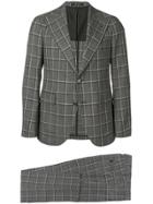 Tagliatore Checked Tailored Suit - Grey
