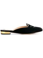 Charlotte Olympia Kitty Slippers - Black