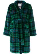 Esteban Cortazar Oversized Tartan Coat - Blue