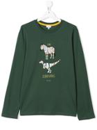 Paul Smith Junior Teen Zebrasaurus Long Sleeve T-shirt - Green