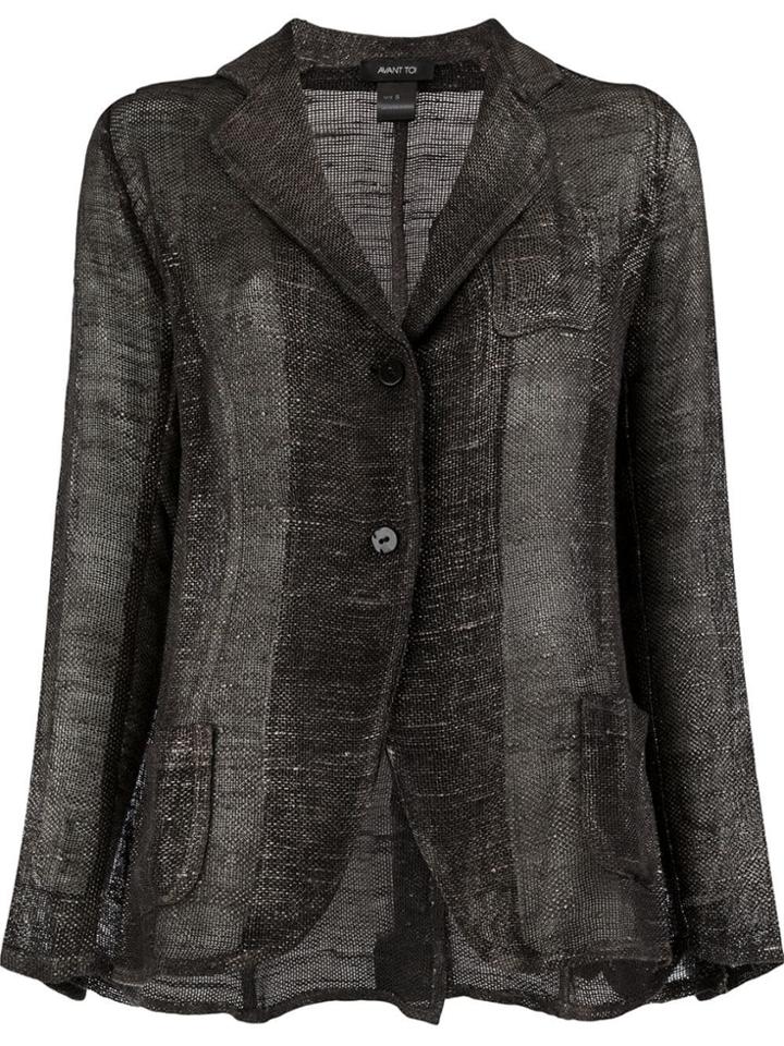 Avant Toi Sheer Knit Blazer - Black