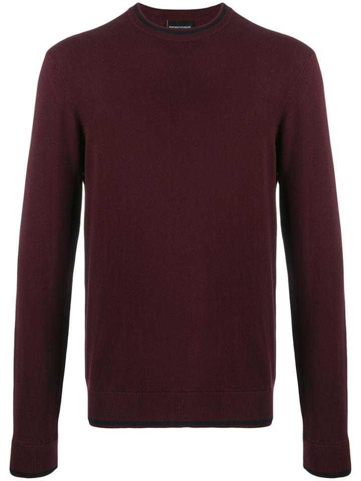 Emporio Armani Slim Fine Knit Jumper - Red