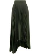 A.w.a.k.e. Mode Asymmetric Pleated Skirt - Green