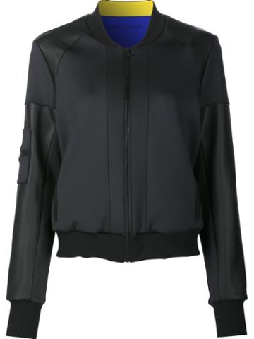 Prabal Gurung Sport 'colourblock' Bomber Jacket, Women's, Size: Large, Black, Polyester/spandex/elastane