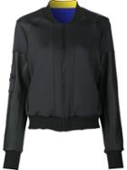 Prabal Gurung Sport 'colourblock' Bomber Jacket, Women's, Size: Large, Black, Polyester/spandex/elastane